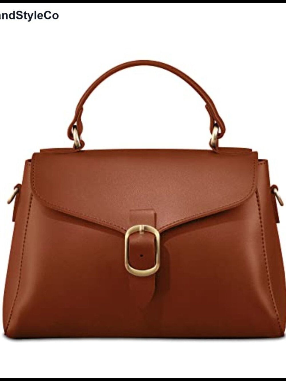 Vintage Vegan Leather Flap Satchel Handbag Women Top Handle Shoulder Purse